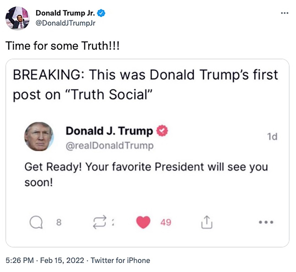 Former President Donald Trump may be back on social media soon and using a platform that looks very similar to Twitter.
