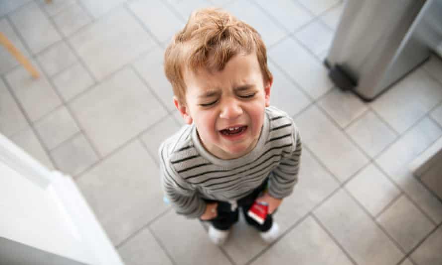 Tantrum faceToddler upset and crying.