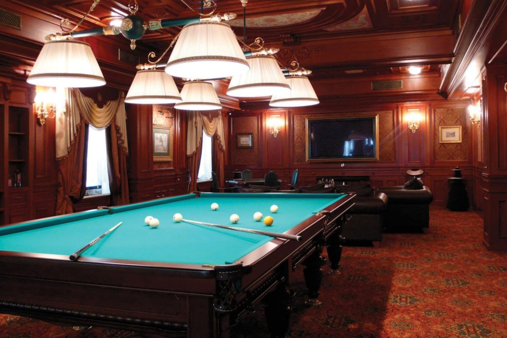 The pool table room.