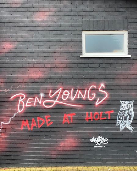 Part of the Ben Youngs mural at Holt Rugby Football Club.