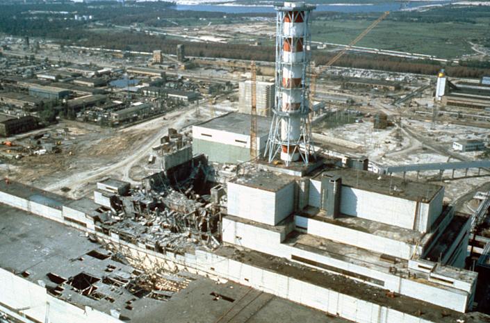 The Chernobyl nuclear power plant in May 1986, a few weeks after the disaster.