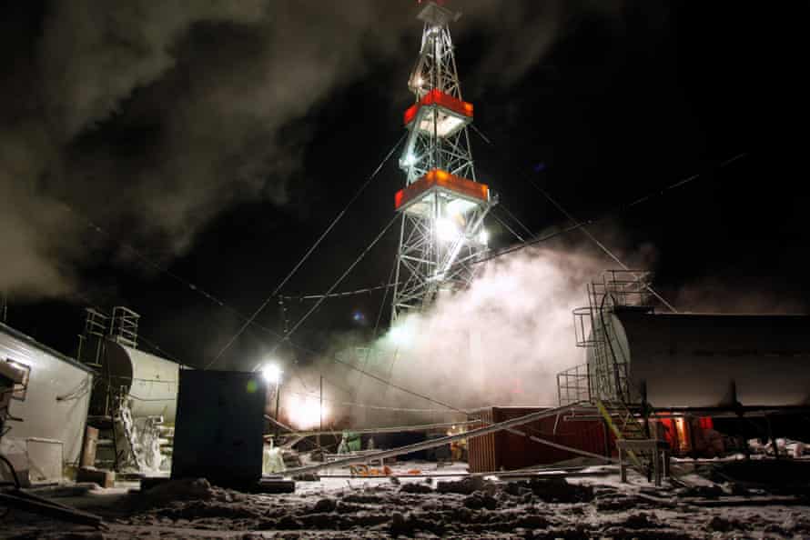 Workers test a gas drilling site in Arctic RussiaA gas drilling facility at the Kumzhinskoe gas field, located in the delta of Pechora River, 60 km from Narjan-Mar city in Russia’s Nenets Autonomous Region. In 1979, an explosion in one of the wells caused an uncontrolled gas fountain, with the condensate polluting huge areas of the tundra around, including the Pechora River. In May 25, 1981, the Soviets tried to collapse the field with an underground nuclear explosion at 1470 m depth. The explosion went wrong, causing even more damage and pollution. After that the field was closed and the area marked a nature reserve. Recently, more gas was found in the area. In 2007, then-President Vladimir Putin signed a decree demarcating the area from the nature reserve so that drilling work can resume. Environmentalists condemn this, saying the project too prone to further accidents in a delicate environment.