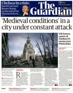 Guardian front page, 11 March 2022