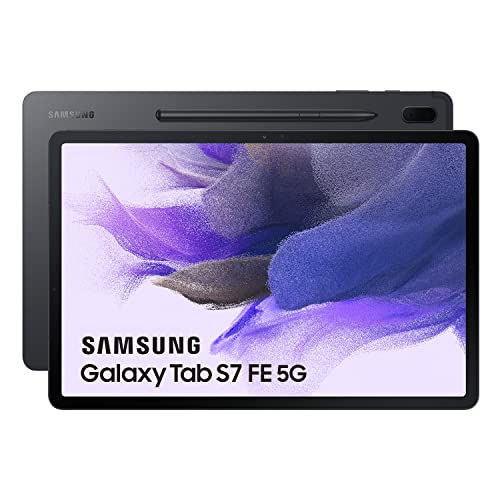 Samsung - 12.4 Inch Galaxy Tab S7 FE Tablet with 5G and Android Operating System 64 GB Black ES version