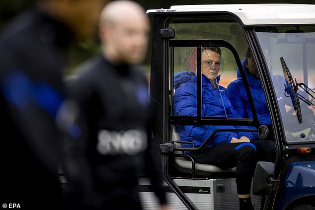 The head coach watches on sternly from his buggy as Holland train back in November
