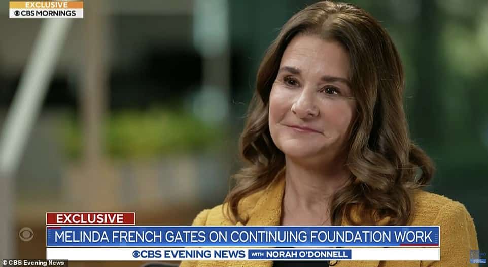 Melinda Gates in her CBS interview. She lifted the lid on her marriage to Bill Gates for the first time, telling how the trust in their relationship was broken by his 2000 affair