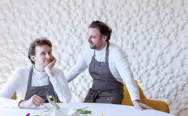 Three-star chef Arnaud Donckele (right), from Plénitude, together with pastry chef Maxime Frédéric (left).