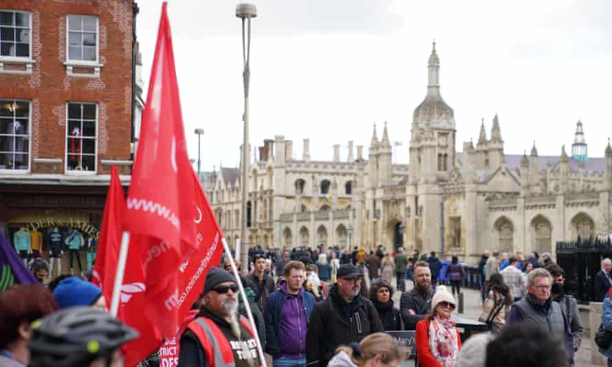 A cost-of-living protest in Cambridge on Saturday.