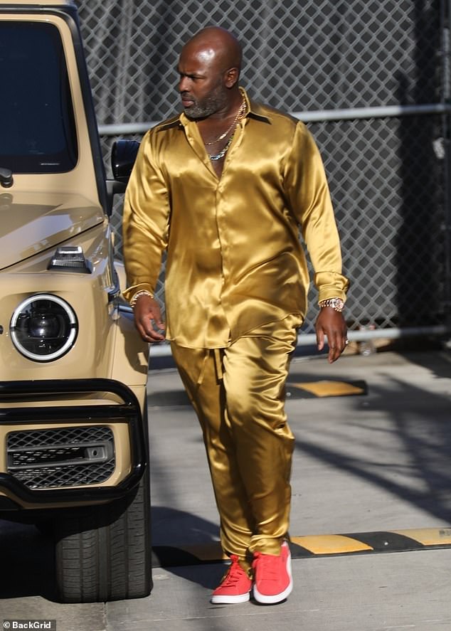 Golden: Although he looked casual when he arrived, Corey changed into something far more opulent before leaving the taping