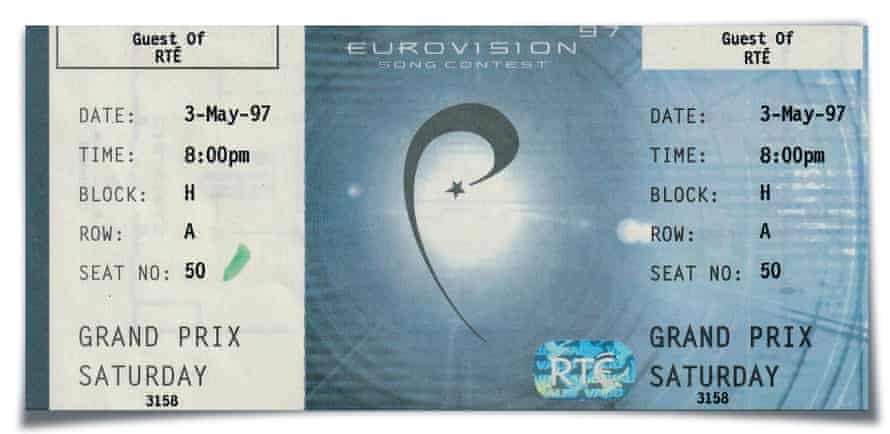 John Barry’s ticket for Eurovision, 1997