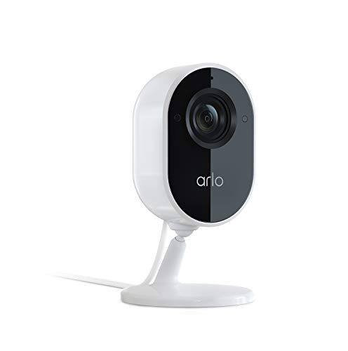 Arlo Essential Indoor, cámara vigilancia wifi interior 1080P, sirena, detector de movimiento, visión nocturna, audio bidireccional, con una prueba gratuita de 90 días de Arlo Secure, Blanco