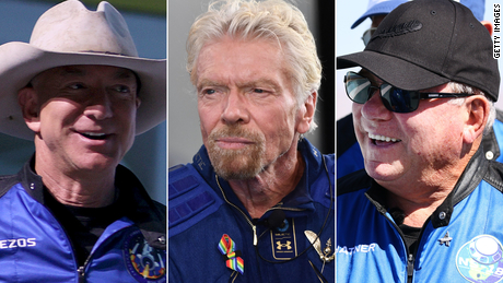 First on CNN: The US gives Bezos, Branson and Shatner their astronaut wings 