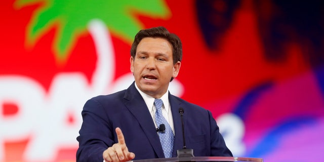 Florida Gov. Ron DeSantis speaks at the Conservative Political Action Conference (CPAC) in Orlando on Feb. 24, 2022.