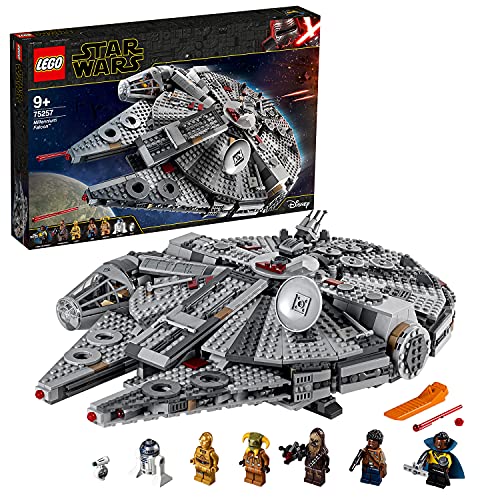 LEGO 75257 Star Wars Millennium Falcon Spaceship Building Set with Chewbacca, Lando, C-3PO, R2-D2 Minifigures