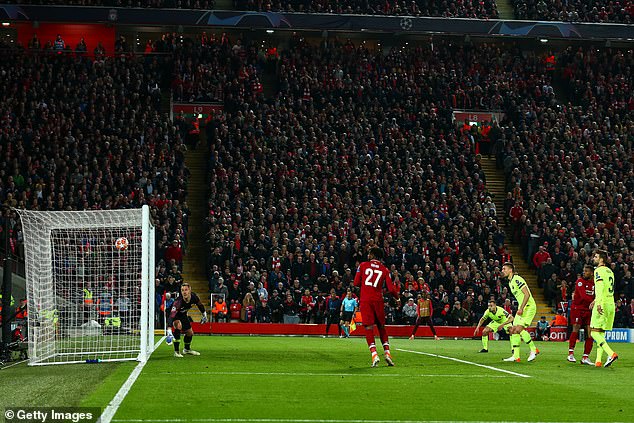 He quickly threw the ball to Trent Alexander-Arnold, who crossed to Divock Origi, who scored