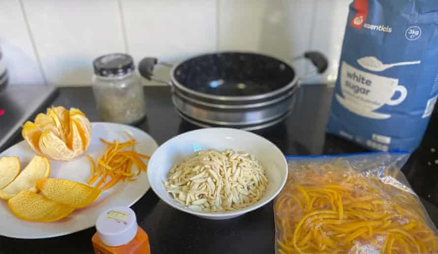 Ingredients to make orange rice