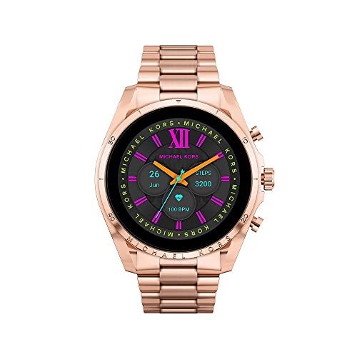 Michael Kors Smartwatch Gen 6 Bradshaw para mujer, con Alexa integrada, de acero inoxidable con brazalete de acero inoxidable en tono oro rosa, MKT5133