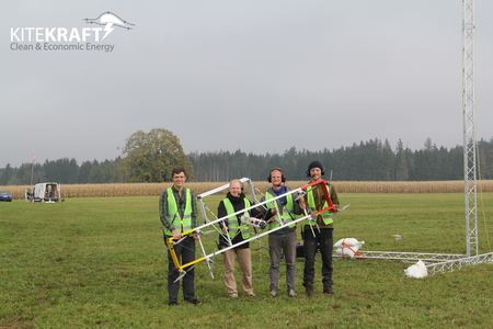 Kitekraft Founders With Kite And Test Setup In A Field Near Munich In Autumn 2019