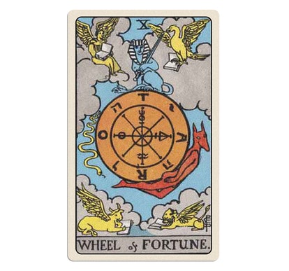 The wheel of fortune in the Rider-waite tarot deck.  May 2022 tarot reading.