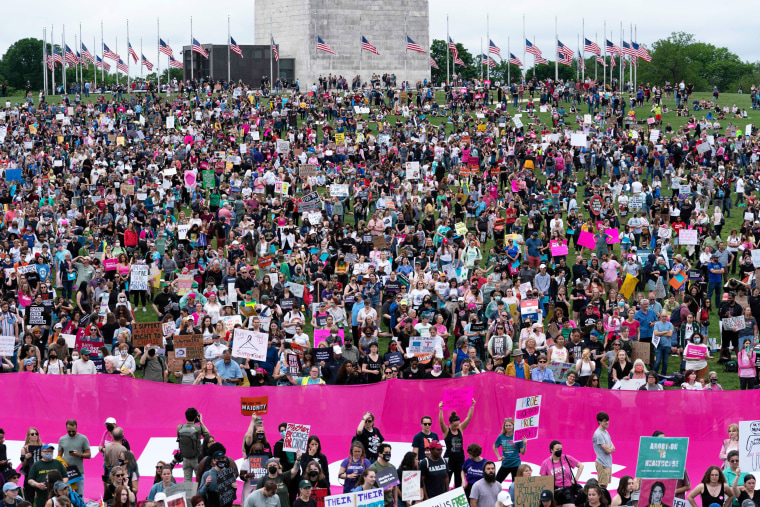 Abortion rights activist rally at the Washington Monument