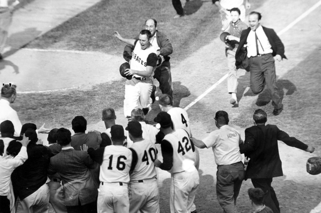 Bill Mazeroski hit a walk-off home run against the Yankees in Game 7 of the 1960 World Series.