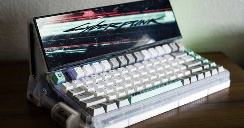 Someone has made a “laptop” with a mechanical keyboard and a strange 41:11 ultrawide screen