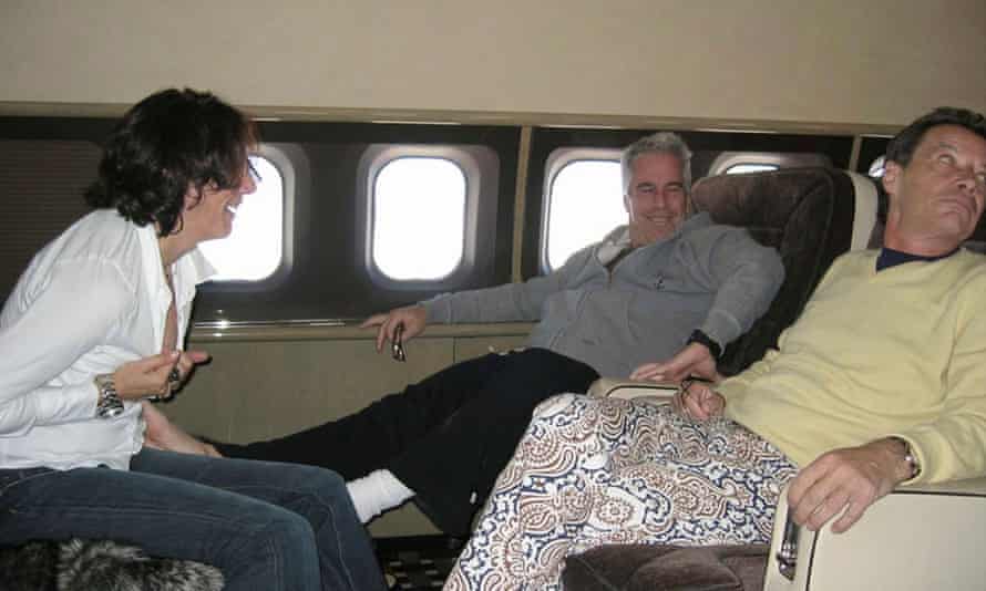 Brunel with Ghislaine Maxwell and Jeffrey Epstein on his private jet, the ‘Lolita Express’ 
