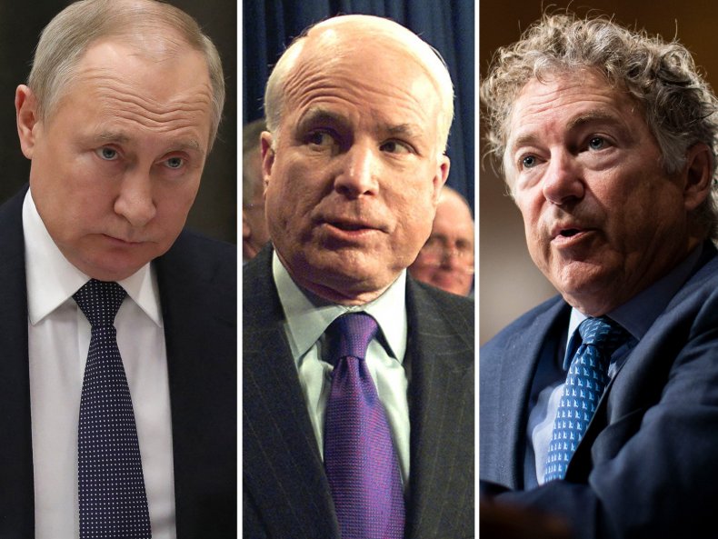 Vladimir Putin, John McCain and Rand Paul