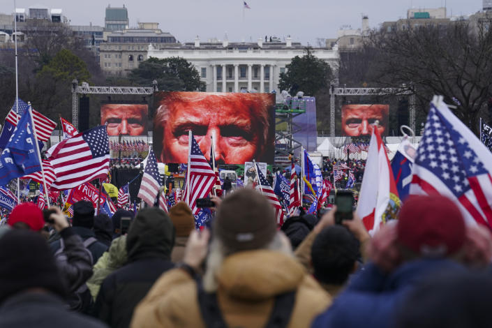 Trump supporters at a Washington, DC, rally on Jan. 6, 2021. 