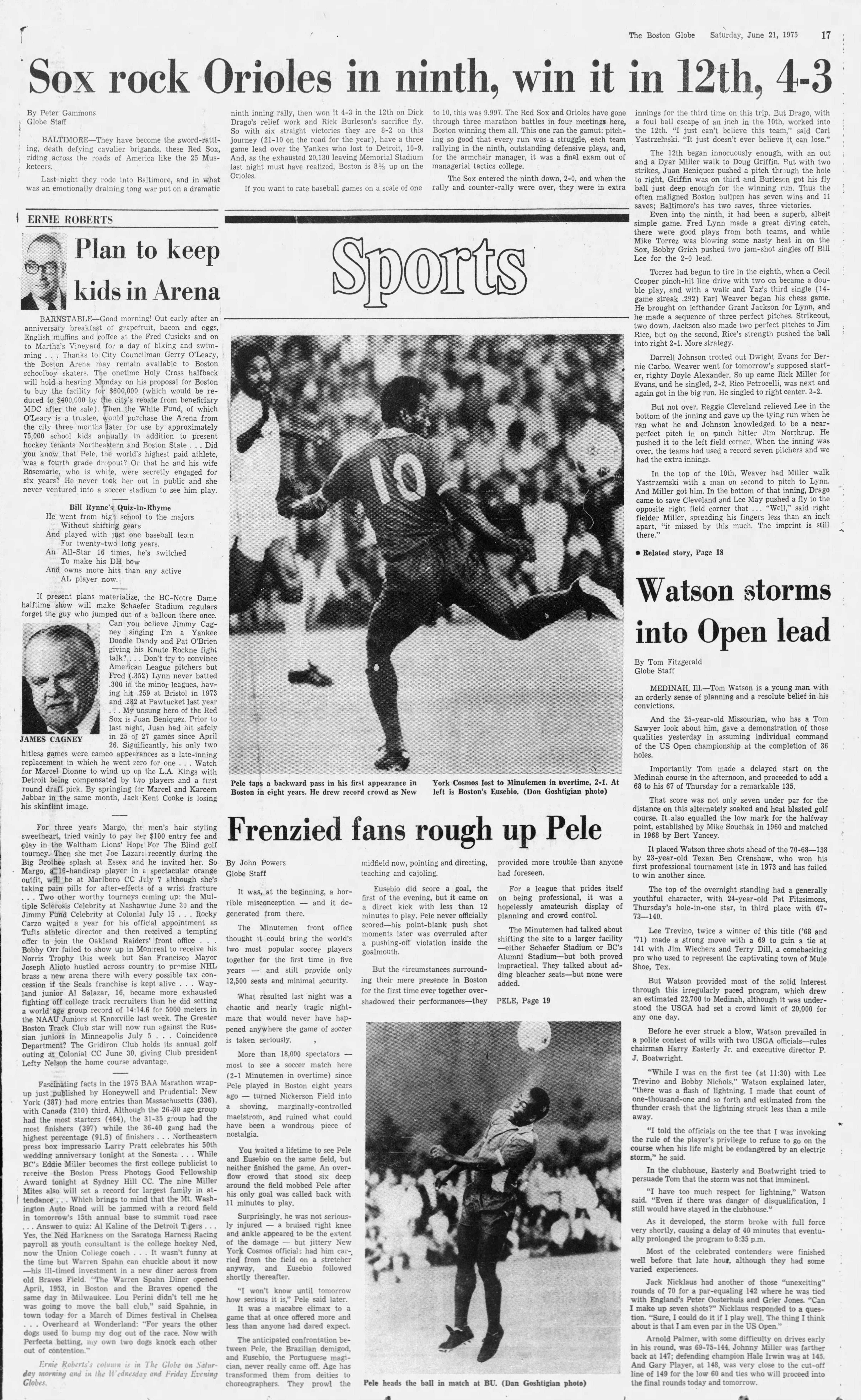 Pele Boston 1975 Globe