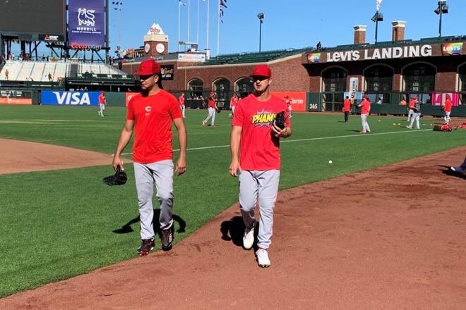 Reds pitchers wear Tommy Pham-style shirts before game vs.  giants